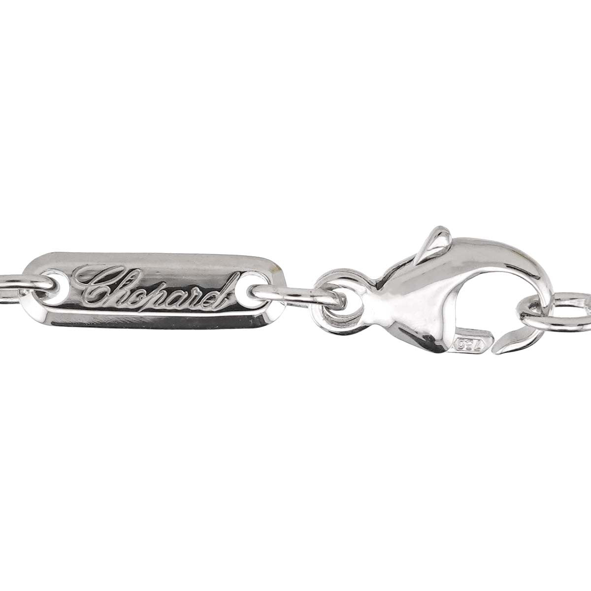 Luxury Promise Japan Chopard Happy Spirit Heart Diamond Necklace 18K White Gold 750 90288778