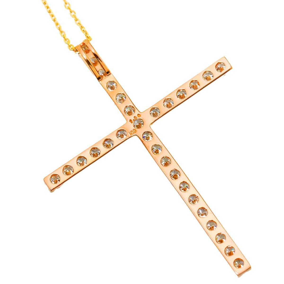 Luxury Promise Japan Diamond 1.00ct Necklace 18K K18 PG YG Pink Yellow Gold 90314992