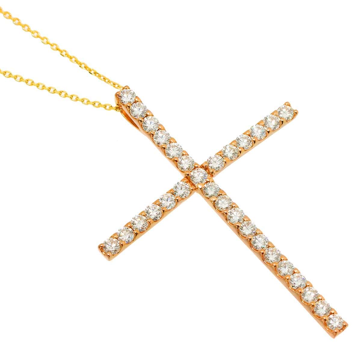 Luxury Promise Japan Diamond 1.00ct Necklace 18K K18 PG YG Pink Yellow Gold 90314992