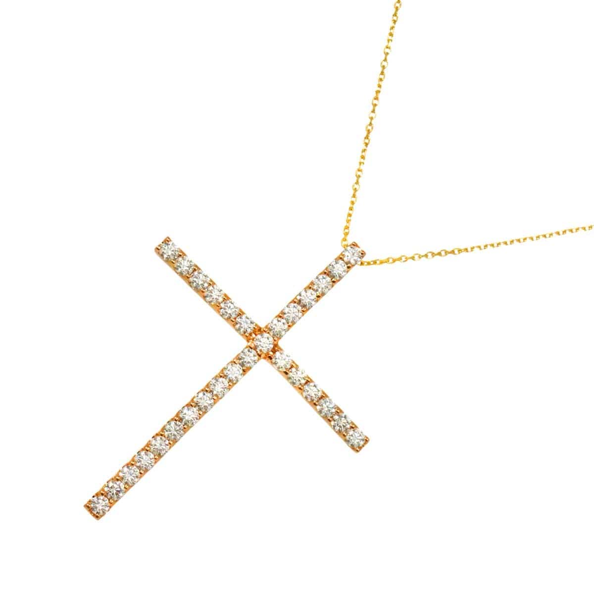Luxury Promise Japan Diamond 1.00ct Necklace 18K K18 PG YG Pink Yellow Gold 90314992