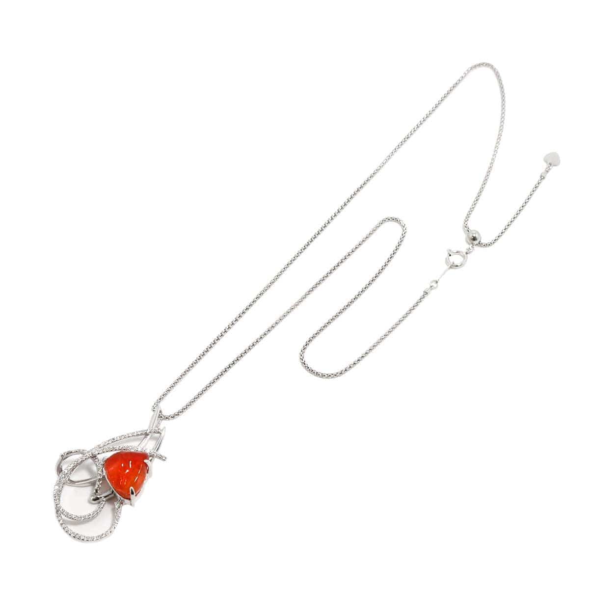 Luxury Promise Japan Opal 5.26 Diamond 0.48ct Necklace 14K WG White Gold 585 90283322