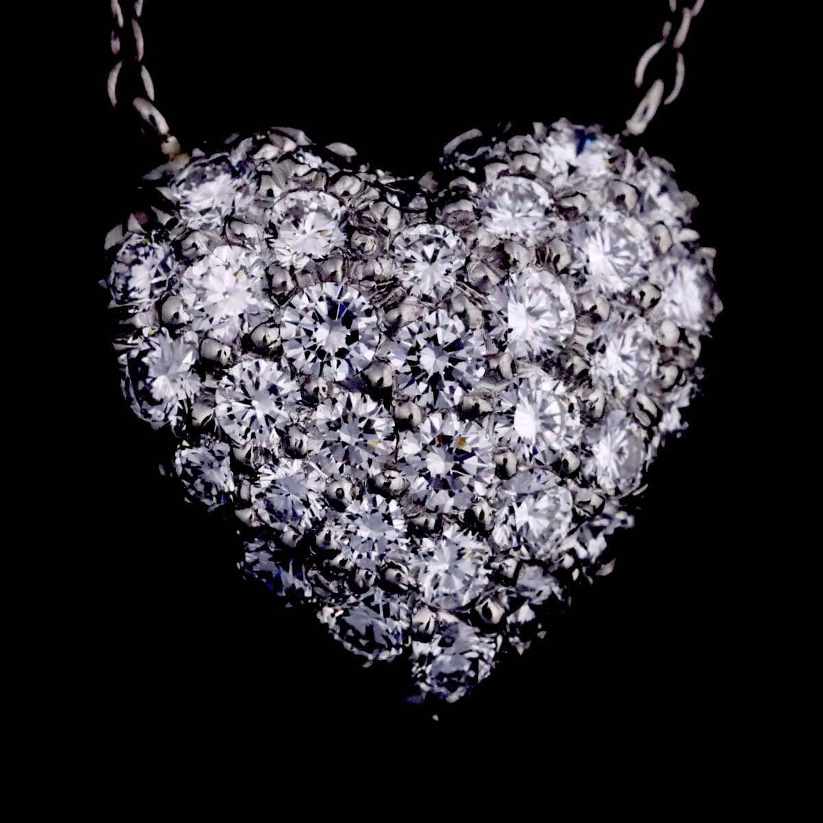 Luxury Promise Japan TIFFANY Co. Heart Pve Diamond Necklace Platinum 90272479