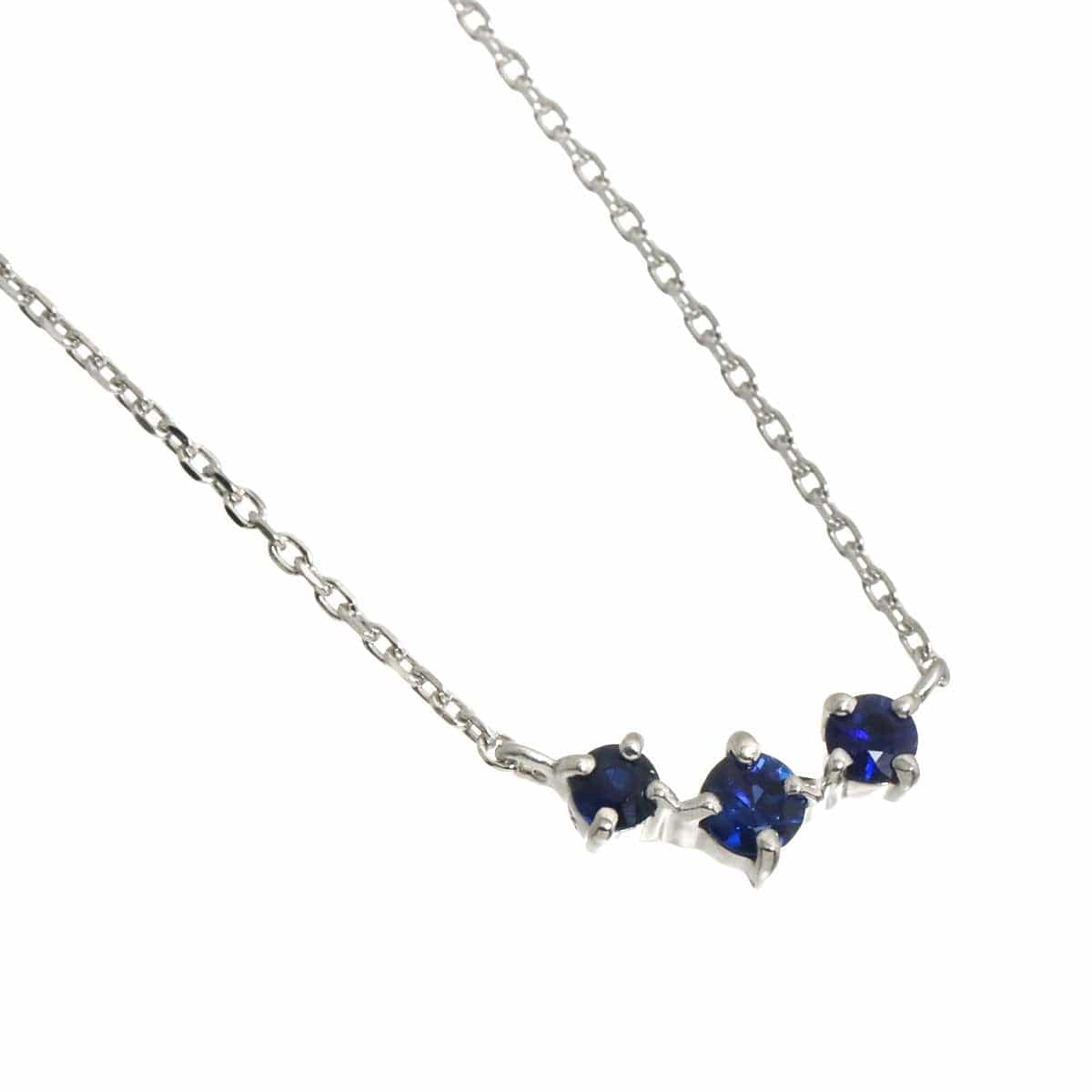 Luxury Promise Japan Vendome Sapphire Necklace 18K WG 750 90313626