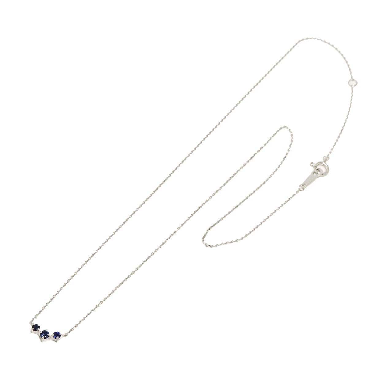 Luxury Promise Japan Vendome Sapphire Necklace 18K WG 750 90313626