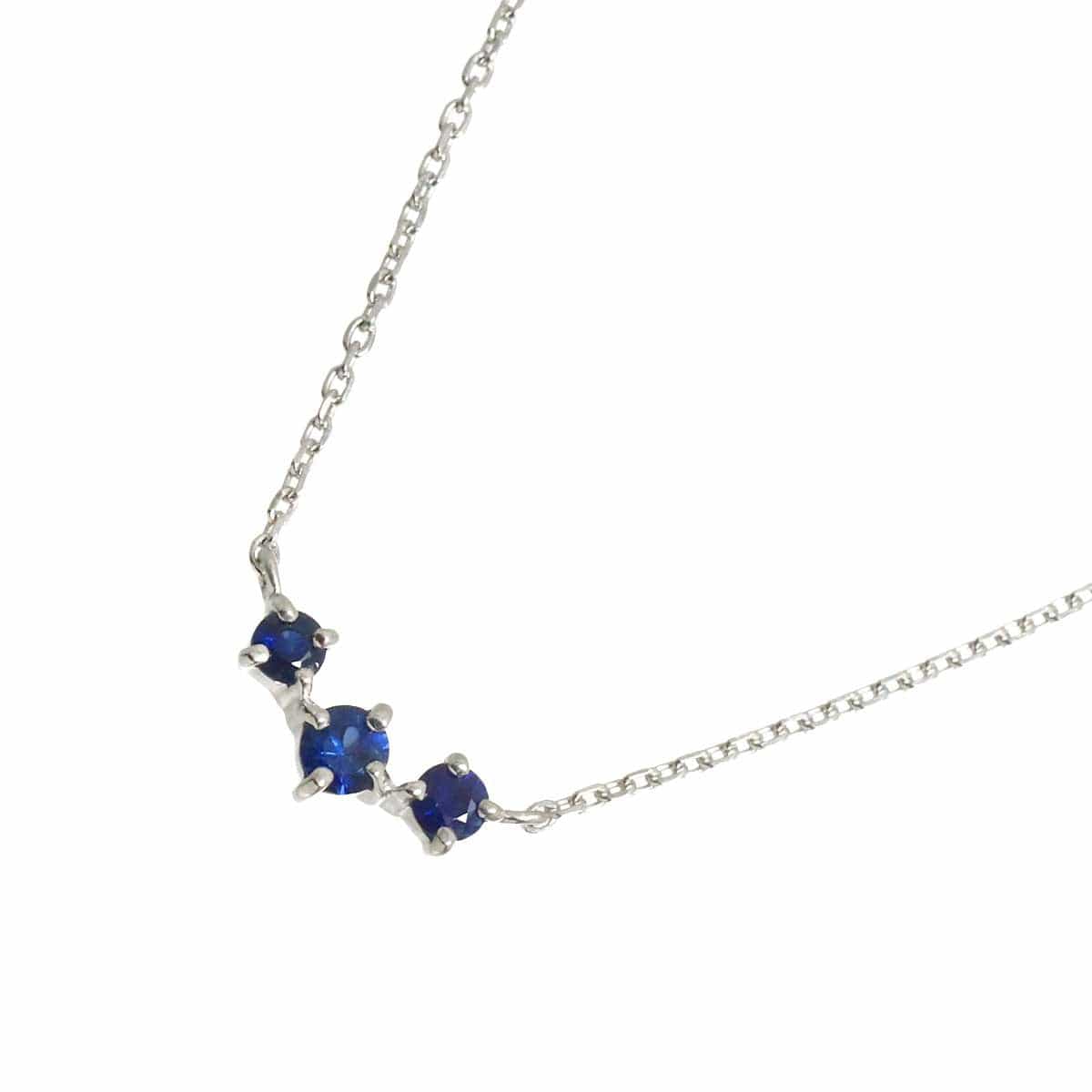 Luxury Promise Japan Vendome Sapphire Necklace 18K WG 750 90313626
