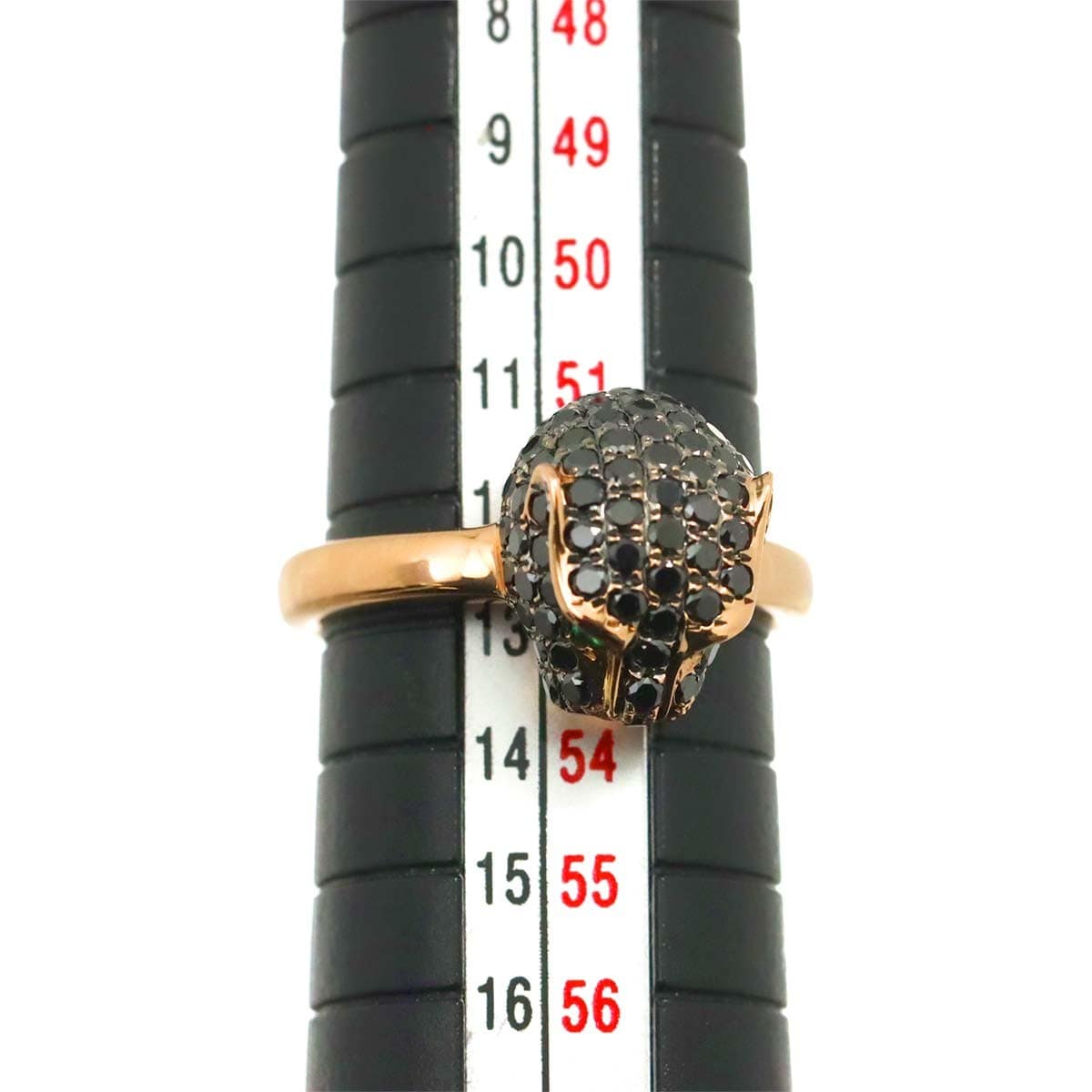 Luxury Promise Japan BlackDiamond 1.13ct Emerald 0.04ct Ring 14K PG 585 Size6-6.25(US) 90309513