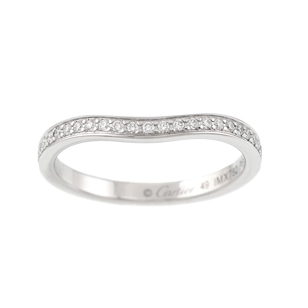 Luxury Promise Japan Cartier Ballerine Half Diamond Ring Pt Size49 4.75-5(US) 90285581