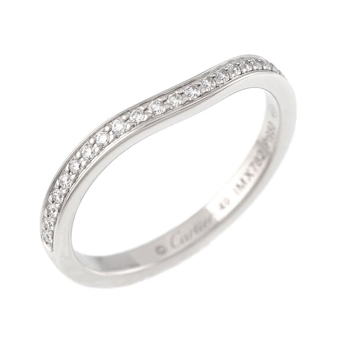 Luxury Promise Japan Cartier Ballerine Half Diamond Ring Pt Size49 4.75-5(US) 90285581