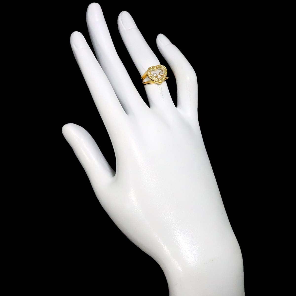 Luxury promise Japan Chopard Happy Diamond Ring 18K YG 750 Size4(US) 90319527