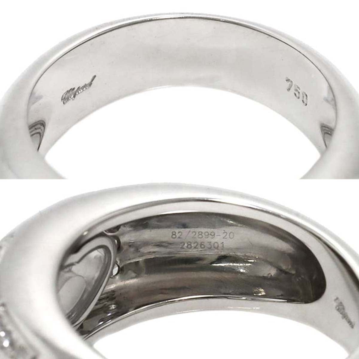 Luxury Promise Japan Chopard Happy LOVE Diamond Heart Ring 18K White Gold 750 Size6(US) 90278370