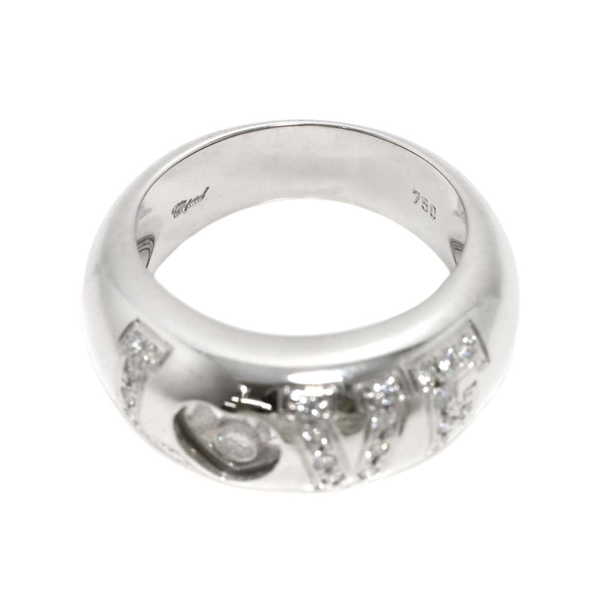 Luxury Promise Japan Chopard Happy LOVE Diamond Heart Ring 18K White Gold 750 Size6(US) 90278370