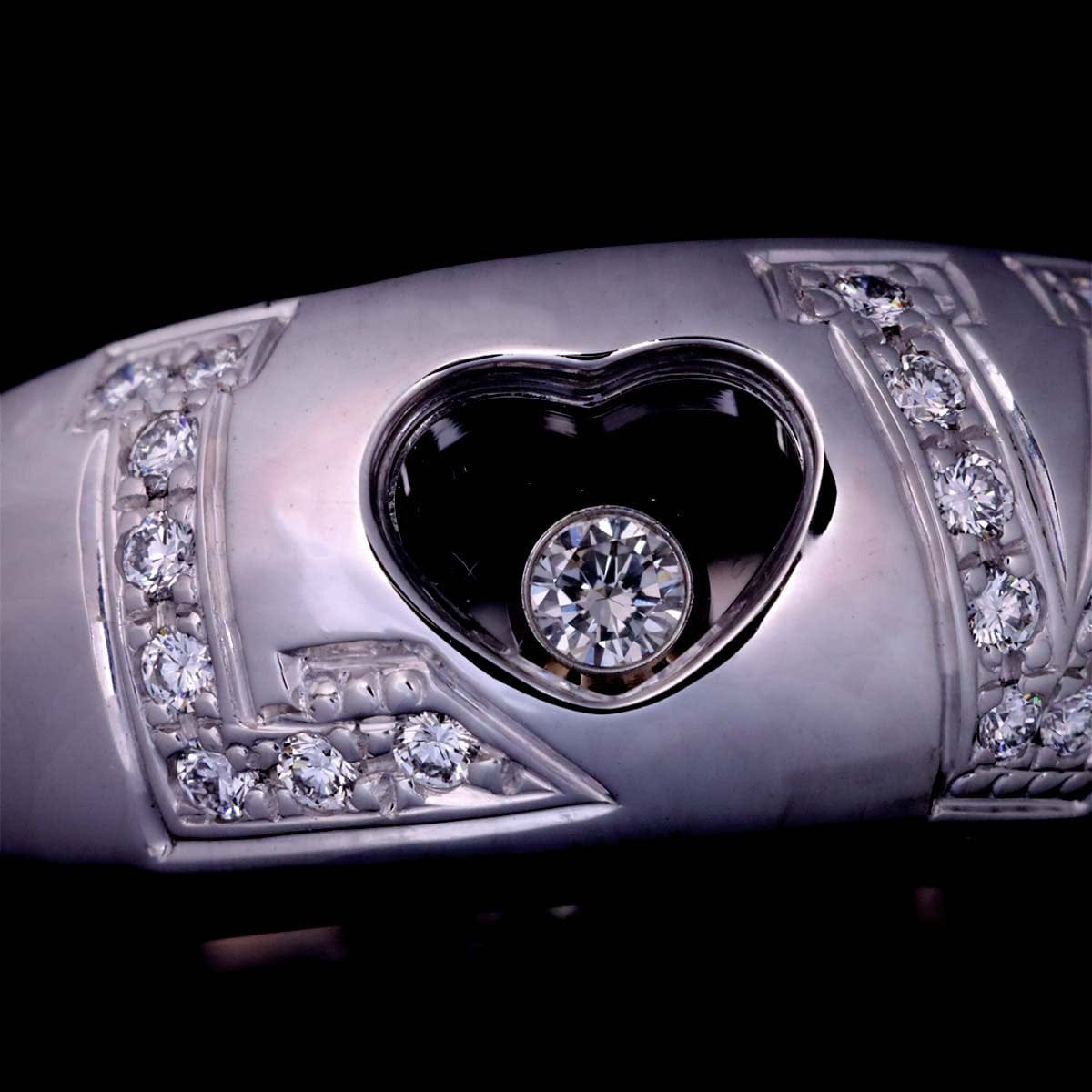 Luxury Promise Japan Chopard Happy LOVE Diamond Heart Ring 18K White Gold 750 Size6(US) 90278370