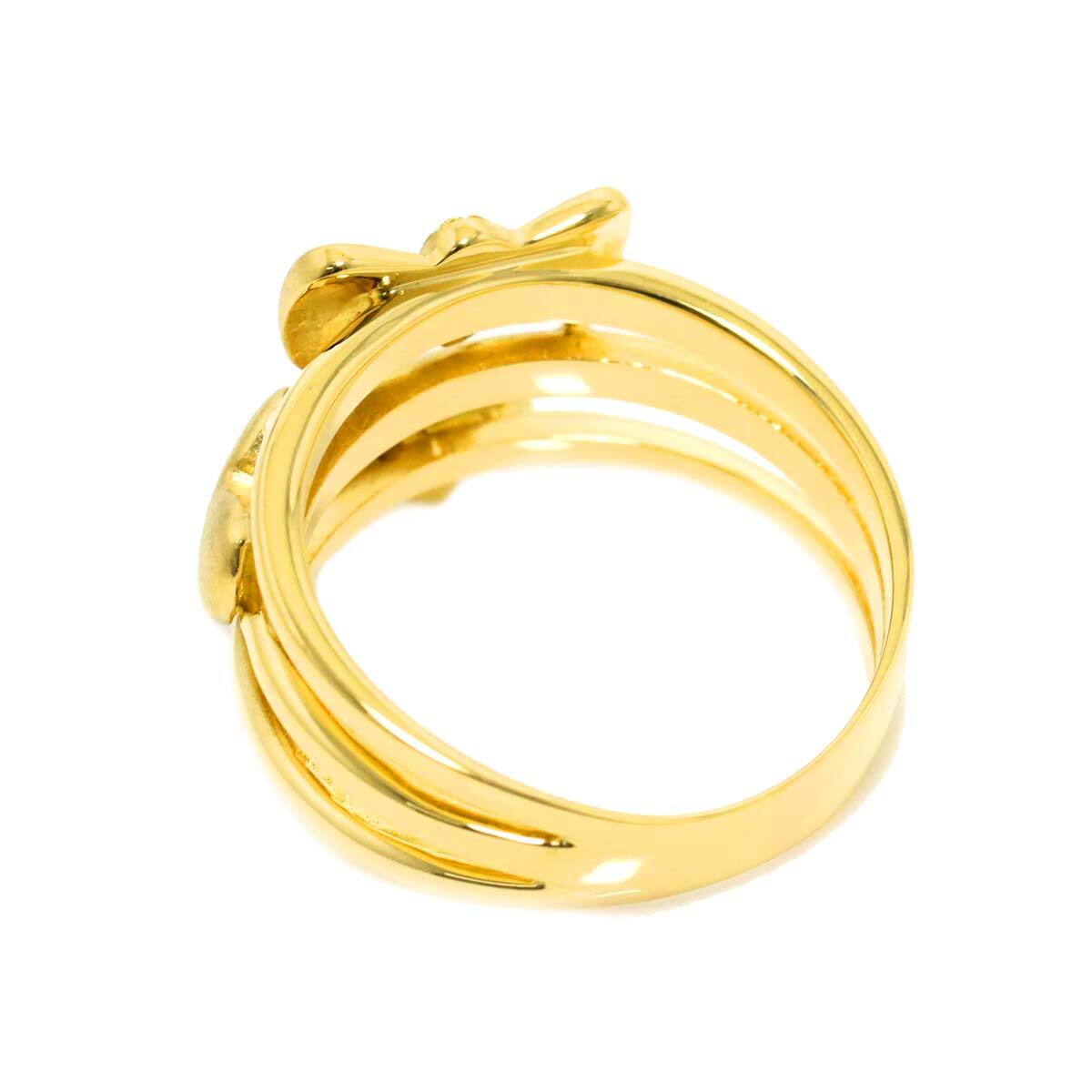 Luxury Promise Japan Diamond 0.10ct Ring 18K YG Yellow Gold 750 7.25-7.5(US) 90280590