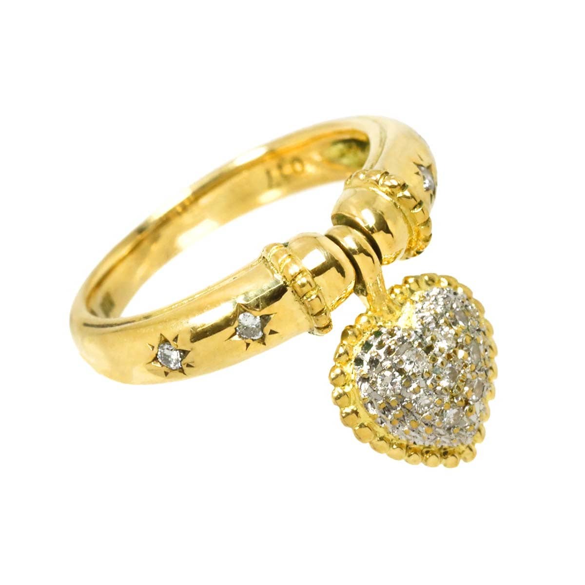 Luxury Promise Japan Diamond 0.17ct Ring 18K YG Yellow Gold 750 4.75-5(US) 90285824