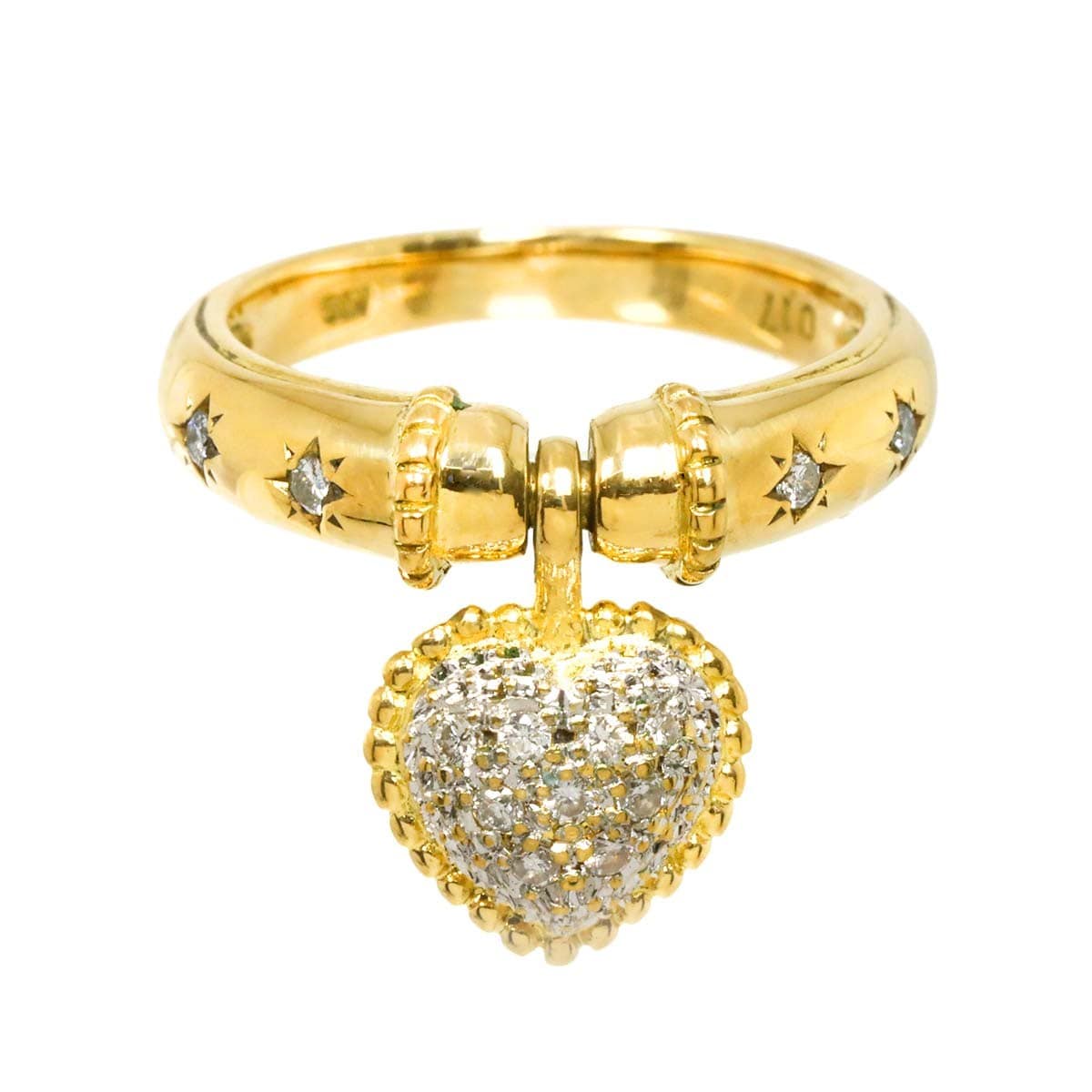 Luxury Promise Japan Diamond 0.17ct Ring 18K YG Yellow Gold 750 4.75-5(US) 90285824