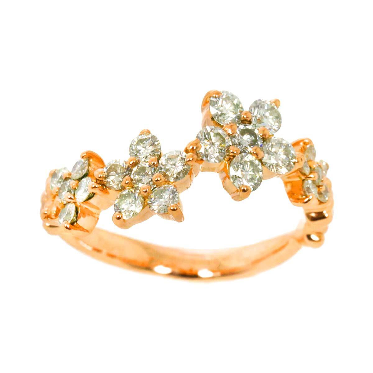 Luxury Promise Japan Diamond 0.75ct Ring 18K PG Pink Gold 750 Size4.5(US) 90282828