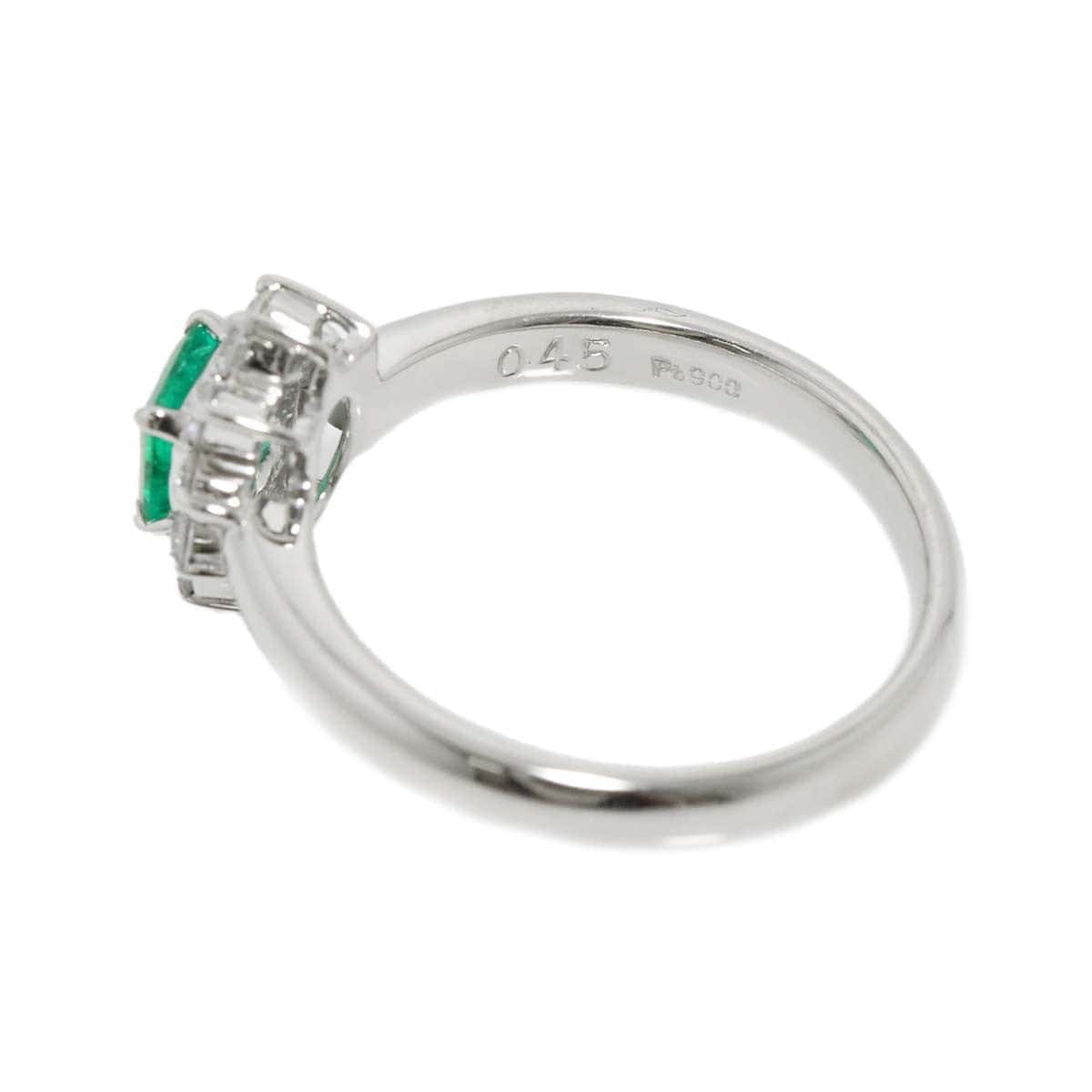 Luxury Promise Japan Emerald 0.45ct Diamond 0.24ct Ring Pt Platinum Size5.5-5.75(US) 90283346