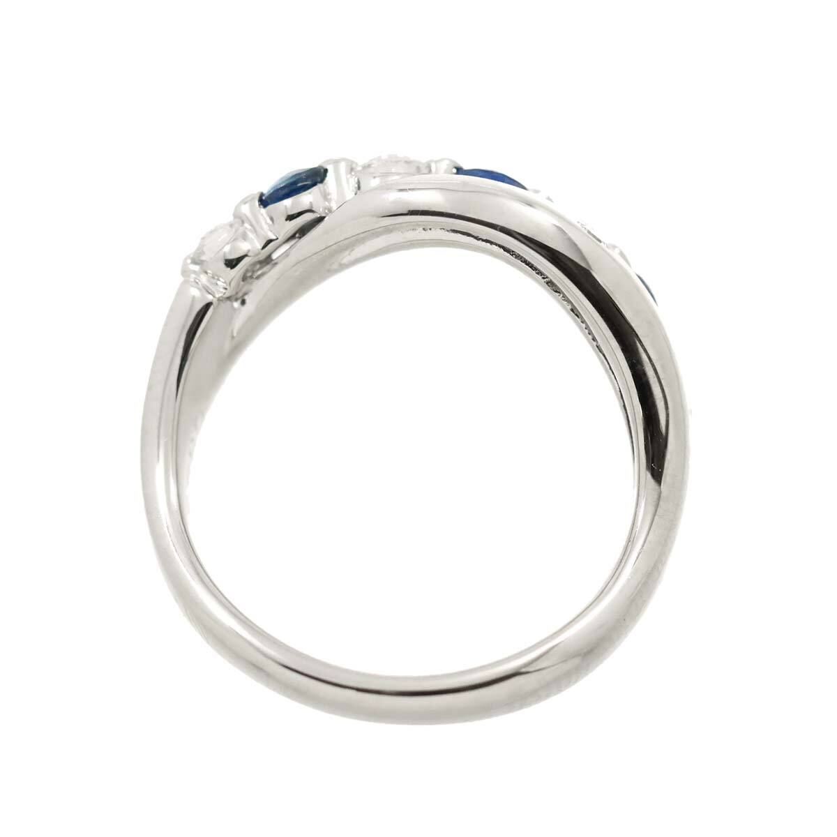 Luxury Promise Japan Sapphire 0.35ct Diamond 0.32ct Ring Pt Platinum size5.5-5.25(US) 90282559