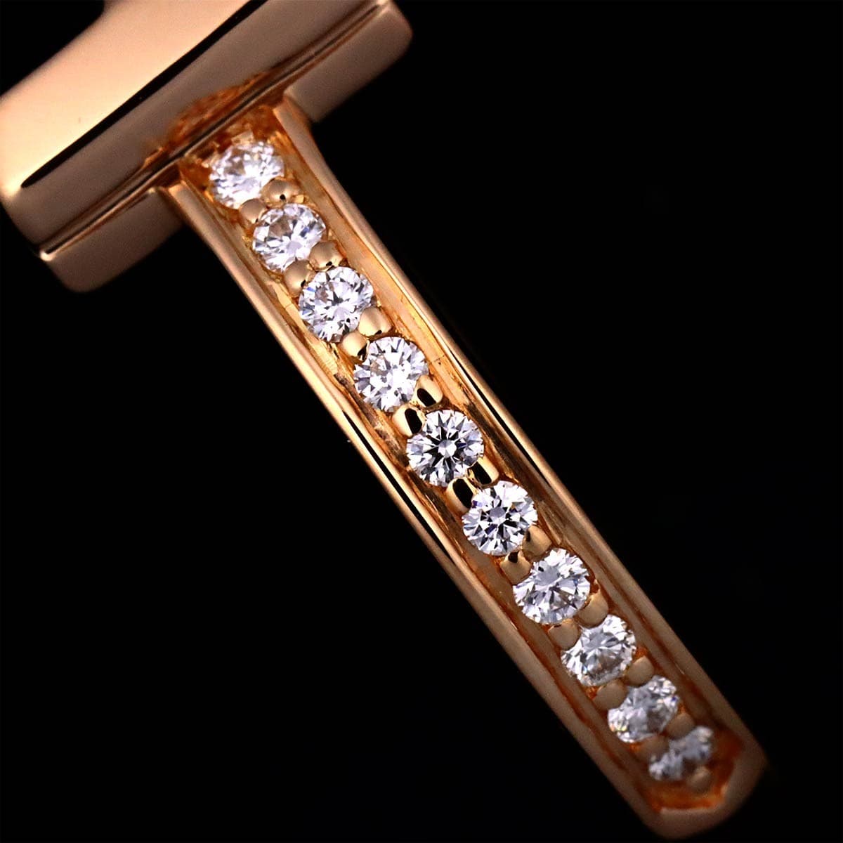 Luxury Promise Japan TIFFANY Co. T One Diamond Ring 18K PG 750 Size5.5-5.75(US) 90288322