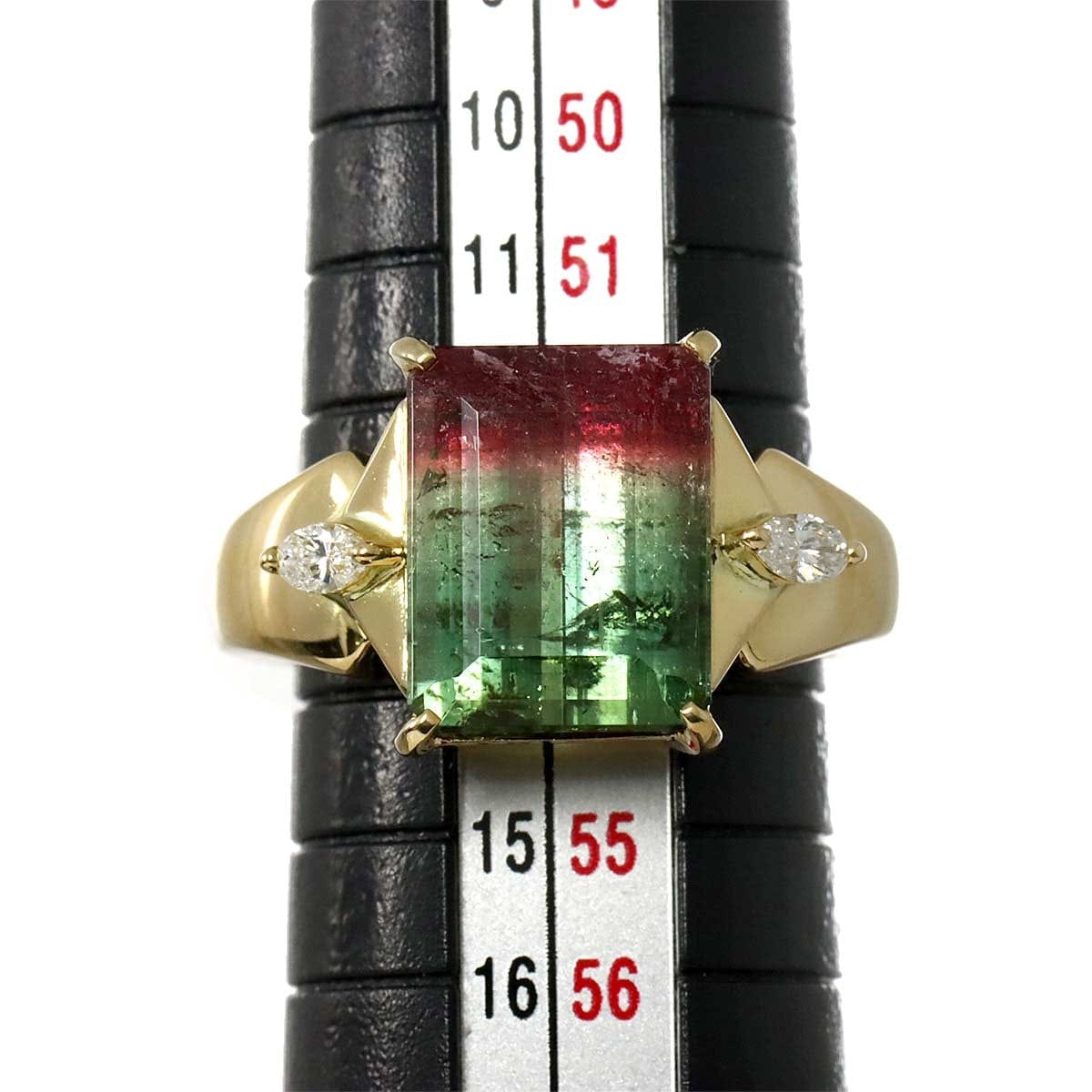 Luxury Promise Japan Tourmaline 6.55ct Diamond 0.16ct Ring 18K YG 750 Size6-6.25(US) 90315984