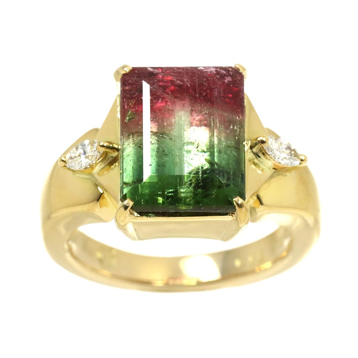 Luxury Promise Japan Tourmaline 6.55ct Diamond 0.16ct Ring 18K YG 750 Size6-6.25(US) 90315984