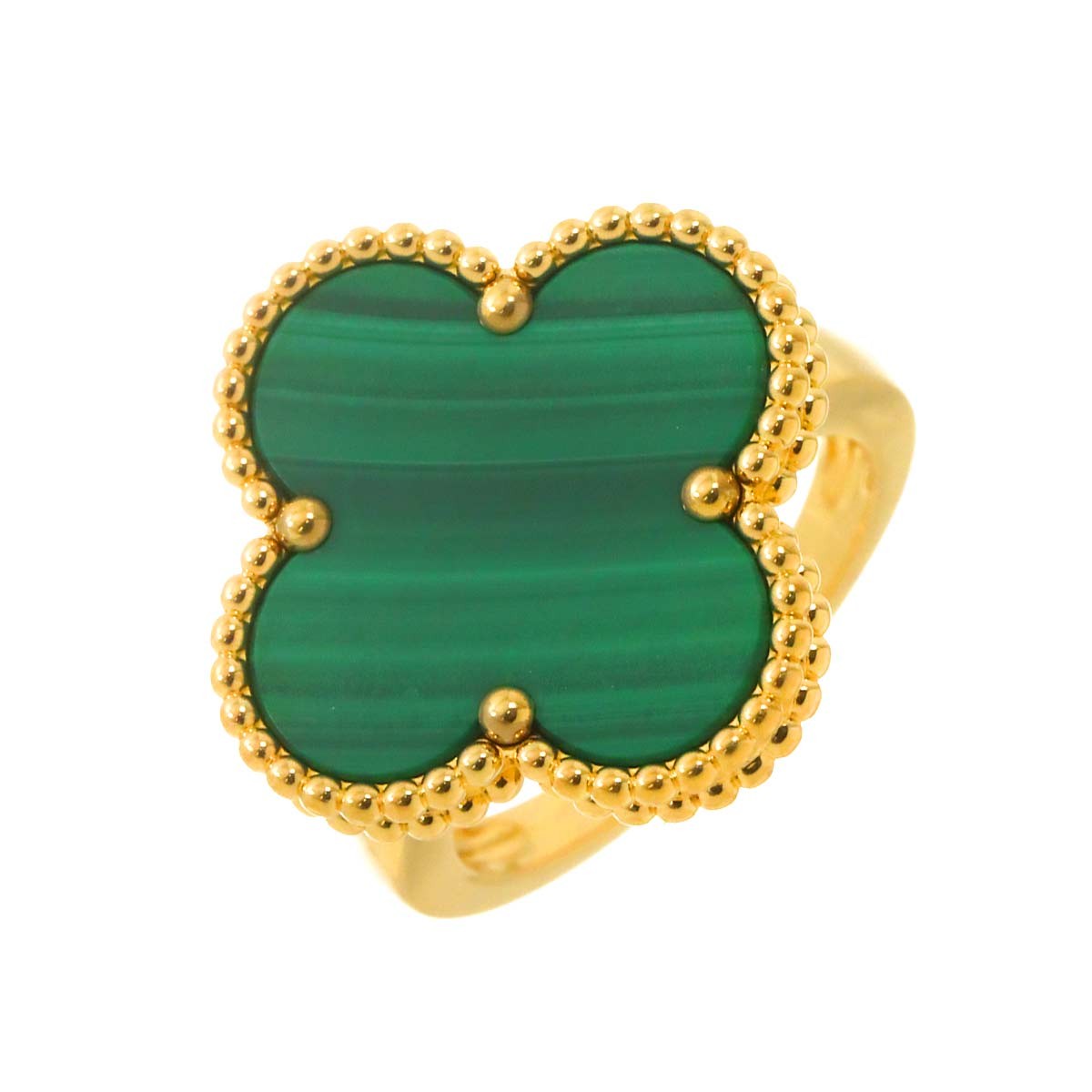 Luxury Promise Japan Van Cleef Arpels Magic Alhambra Ring Malachite 18K YG 750 size52 6(US) 90287001