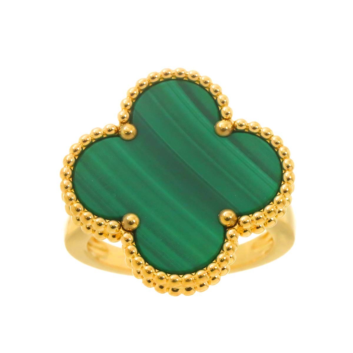 Luxury Promise Japan Van Cleef Arpels Magic Alhambra Ring Malachite 18K YG 750 size52 6(US) 90287001
