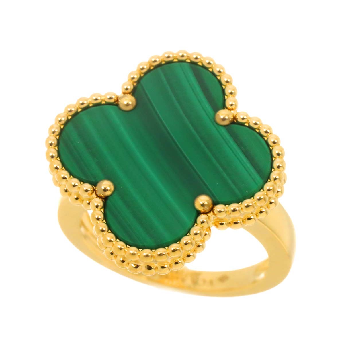 Luxury Promise Japan Van Cleef Arpels Magic Alhambra Ring Malachite 18K YG 750 size52 6(US) 90287001