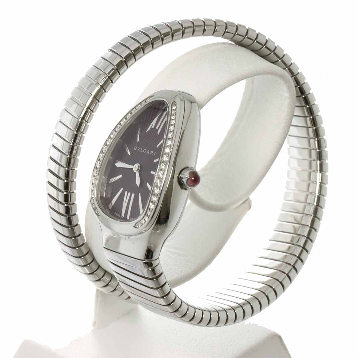 Luxury Promise Japan BVLGARI Serpenti SP35S Quartz Purple Dial Ladies Watch 90286840