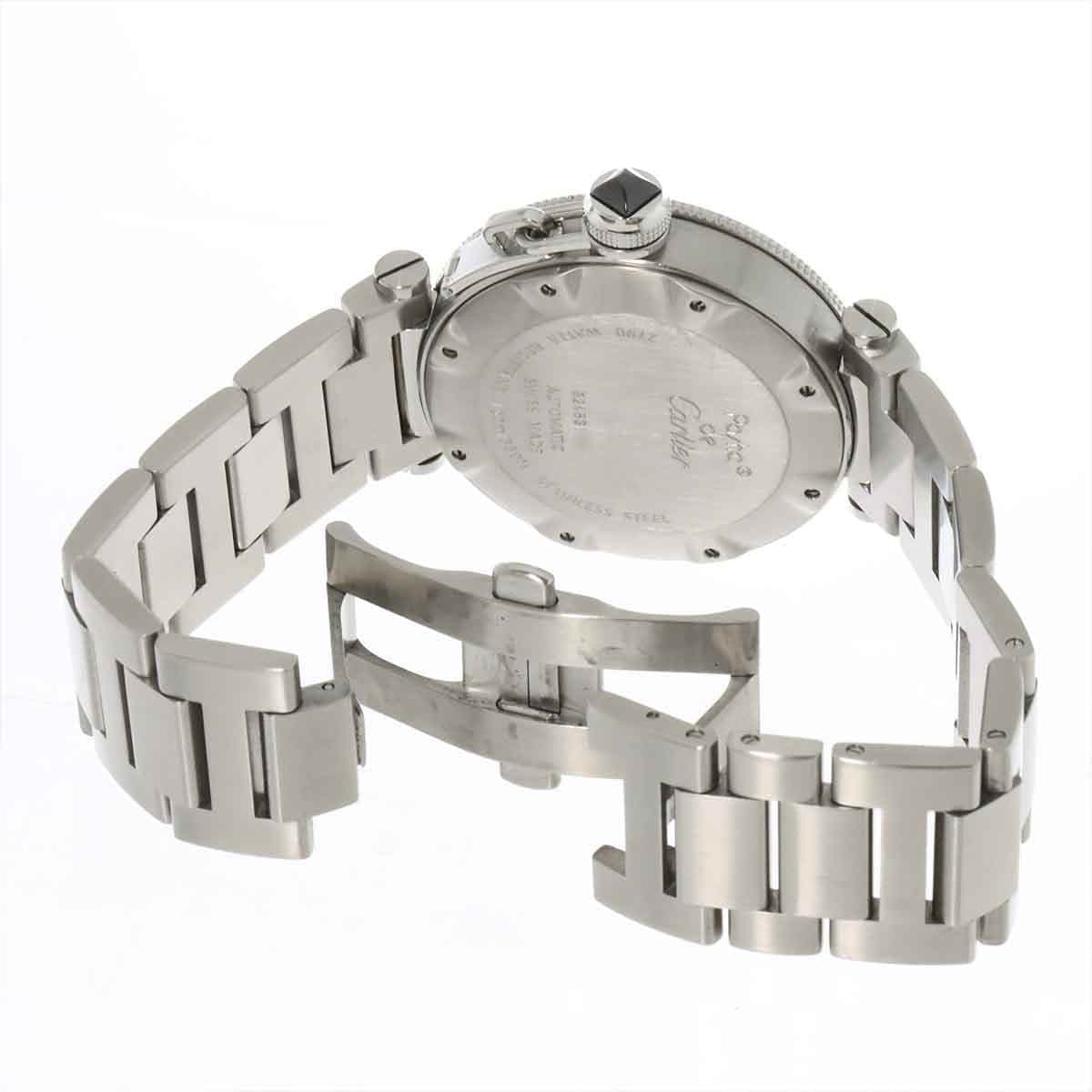 Luxury Promise Japan Cartier Pasha Seatimer W31077M7 Automatic Date Black Dial Mens Watch 90284604