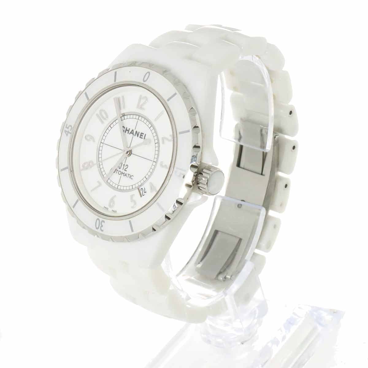 Luxury Promise Japan CHANEL J12 42mm H2981 Ceramic Date Automatic White Dial Mens Watch 90285877