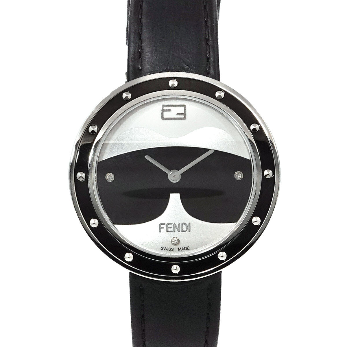 Luxury Promise Japan FENDI My Way 35000M Quartz 3P Diamond Black Dial Ladies Watch 90258592