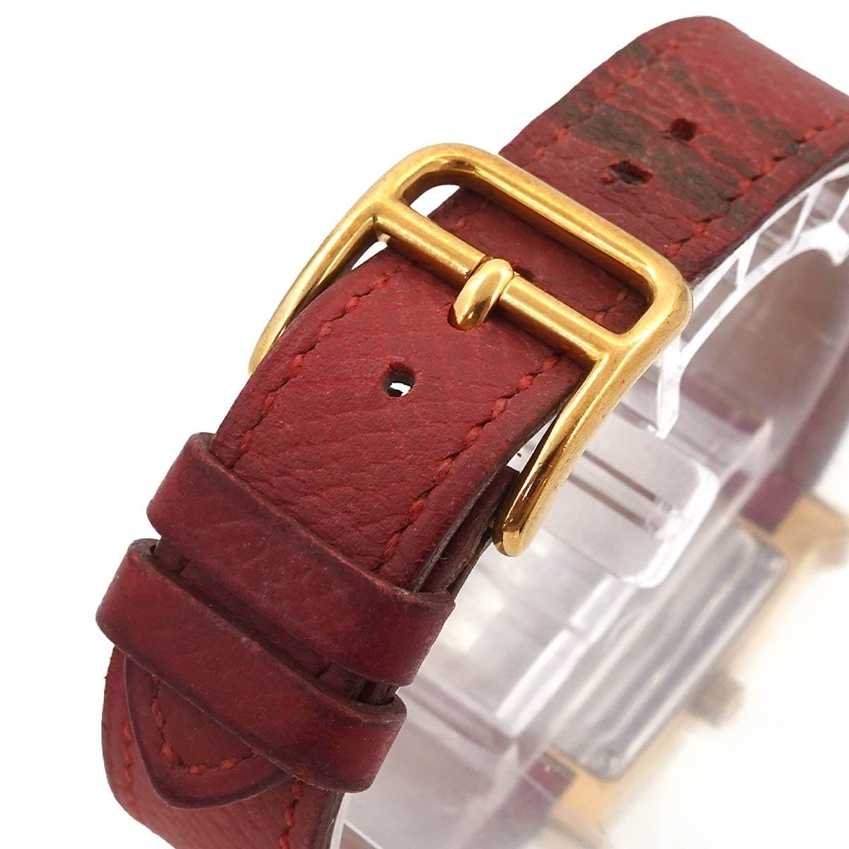 Luxury Promise Japan HERMES H Watch HH1 201 Quartz Red Dial Ladies Watch 90305323