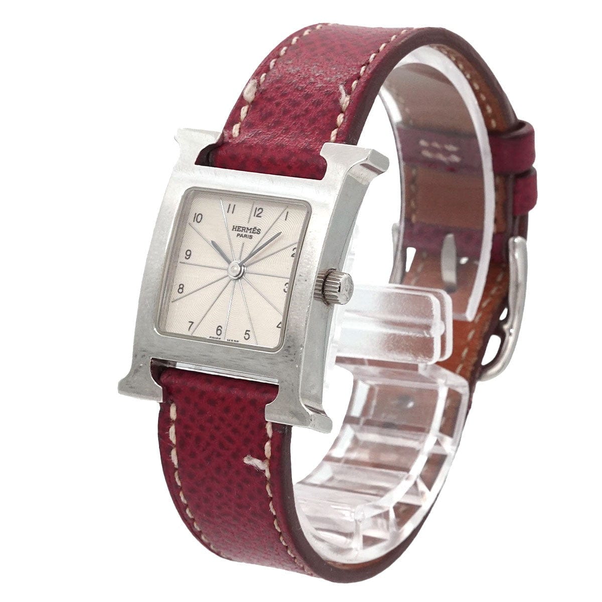 Luxury Promise Japan HERMES H Watch HH1.210 Quartz Silver Dial Ladies Watch 90317074
