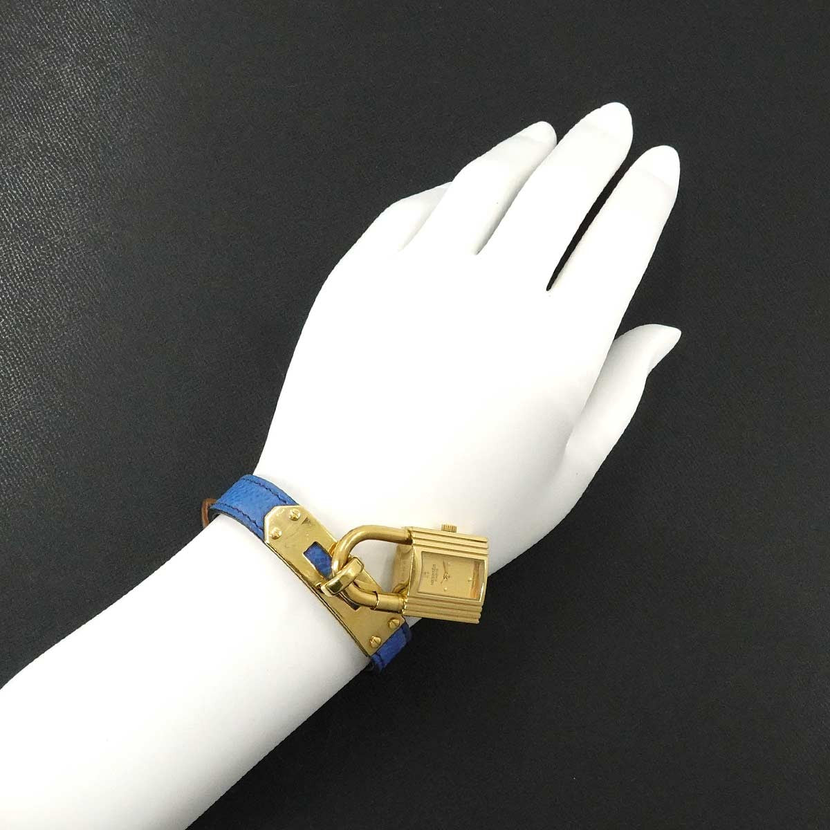 Luxury Promise Japan HERMES Kelly Watch Quartz Gold Dial Ladies Watch 90286828