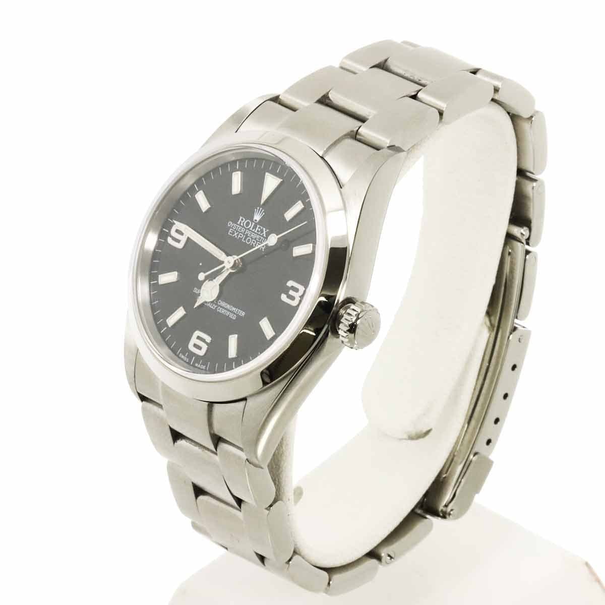 Luxury Promise Japan ROLEX Explorer 1 114270 Serial F Automatic Black Dial Mens Watch 90303541