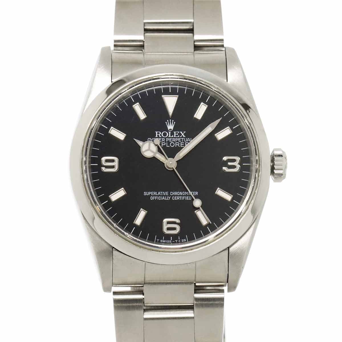 Luxury Promise Japan ROLEX Explorer 1 14270 Serial X Automatic Black Dial Mens Watch 90307663