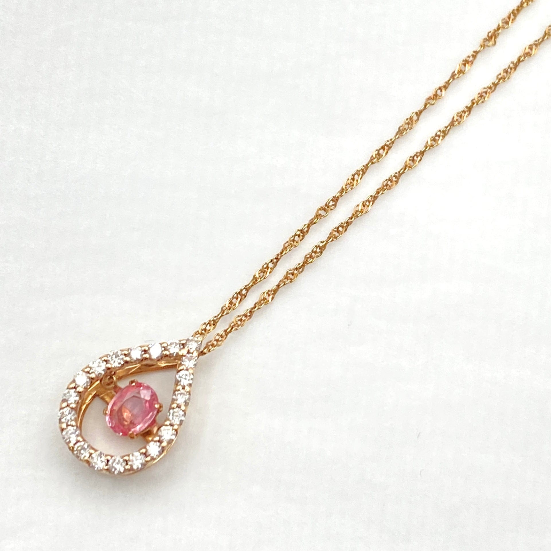Luxury Promise Japan K18/750 padparadscha Penneck PA0.386 D0.29 2.1g NGL 54383