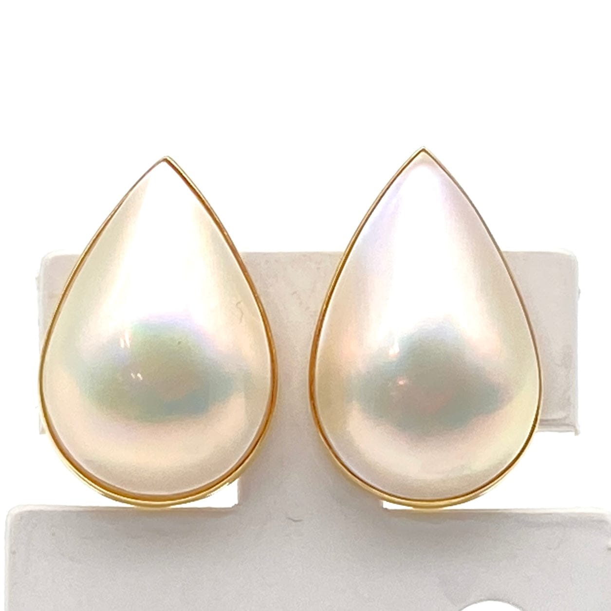 Luxury Promise Japan K18 Mabe Pearl Earrings MP 5.7g 51968