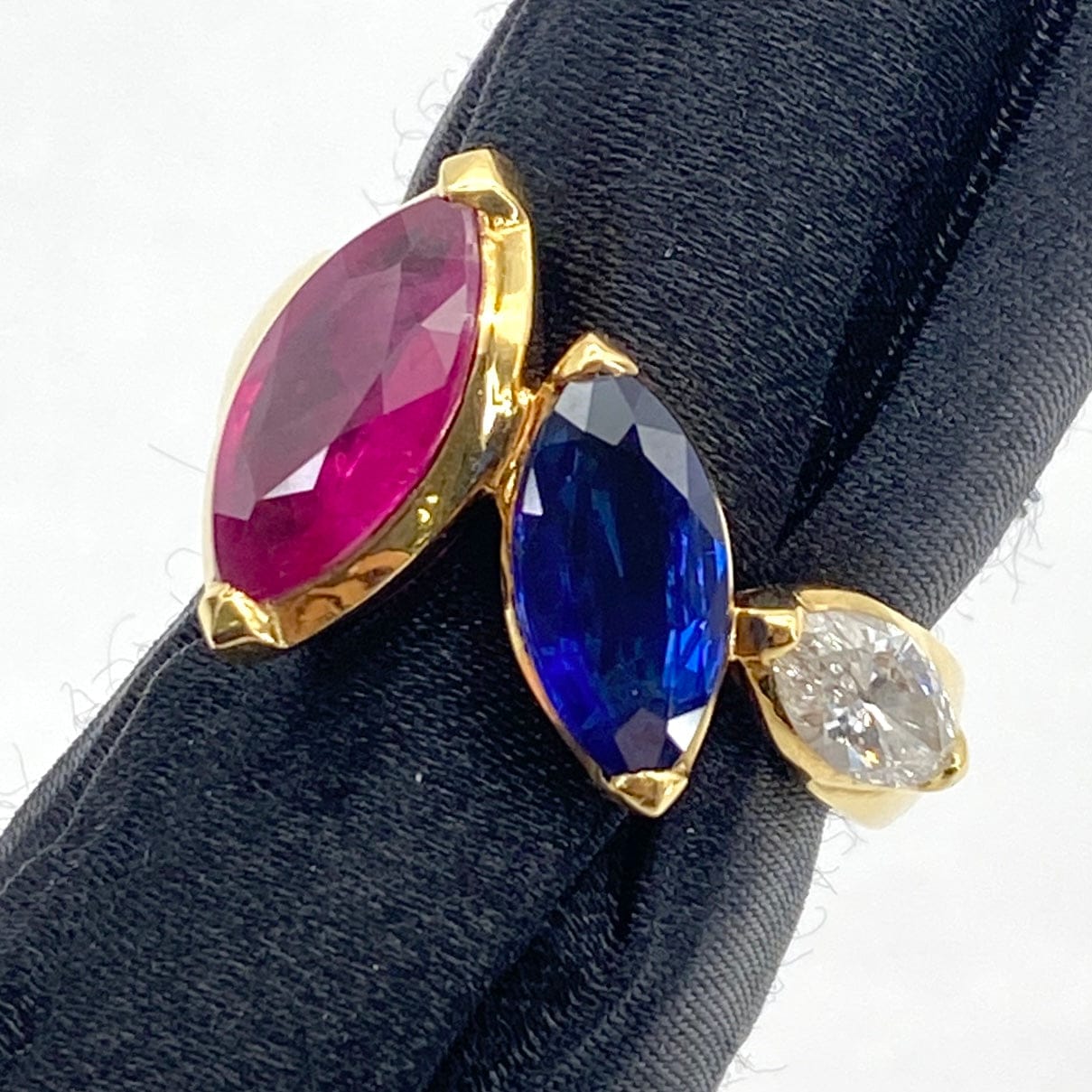 Luxury Promise Japan K18 Ruby Ring R2.555 S1.29 D0.37 8.3g sorting*2 US6 54108