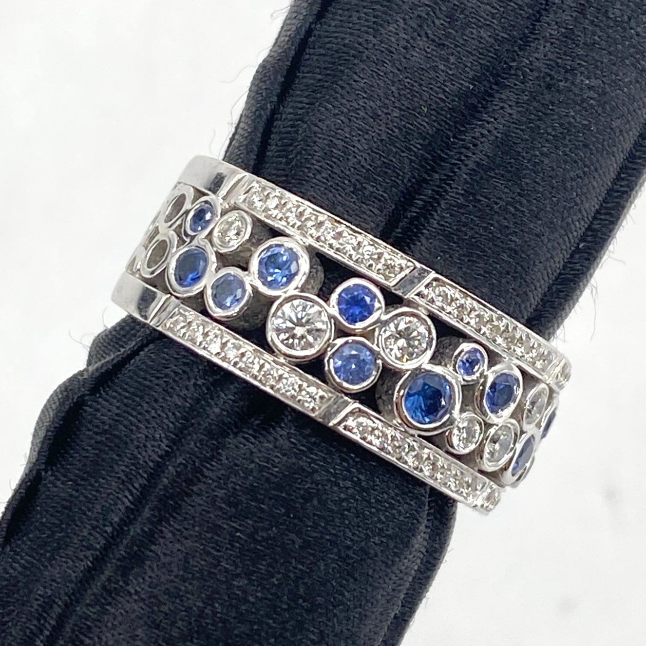 Luxury Promise Japan K18 Sapphire Ring S0.45 D0.36 8.8g US6.75 54000