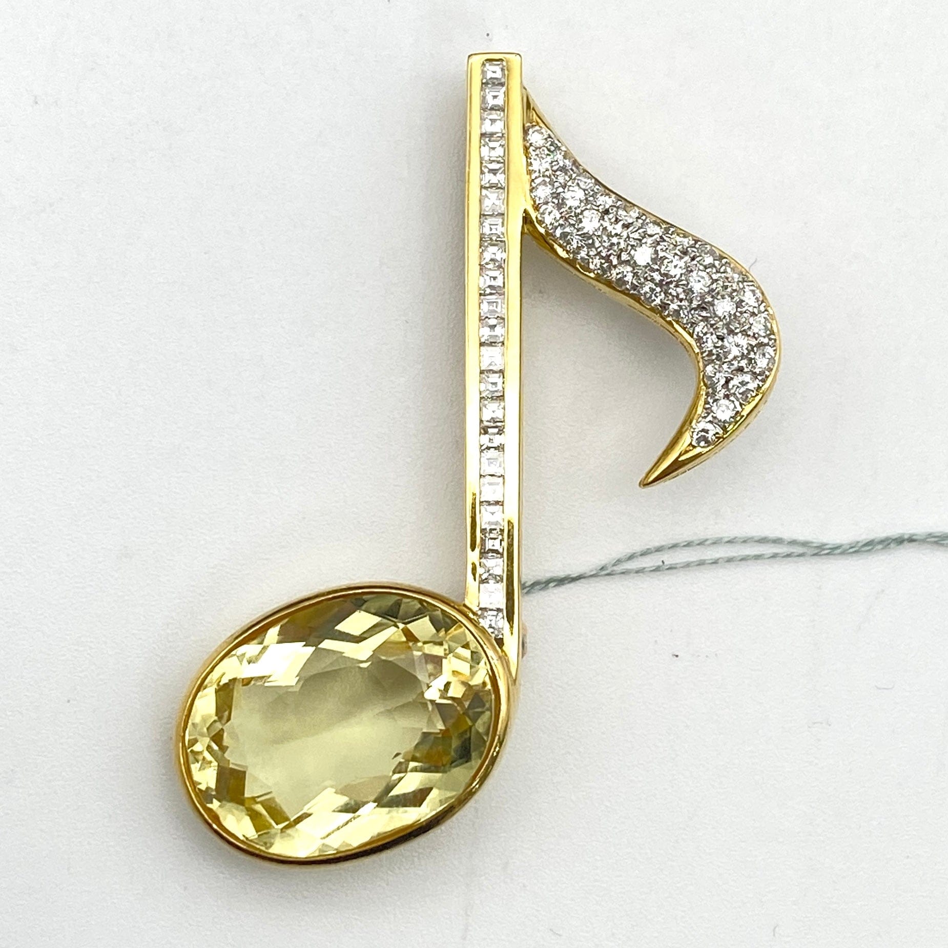 Luxury Promise Japan K18 Yellow Beryl Brooch YBB D Sorting 13.4g 53266