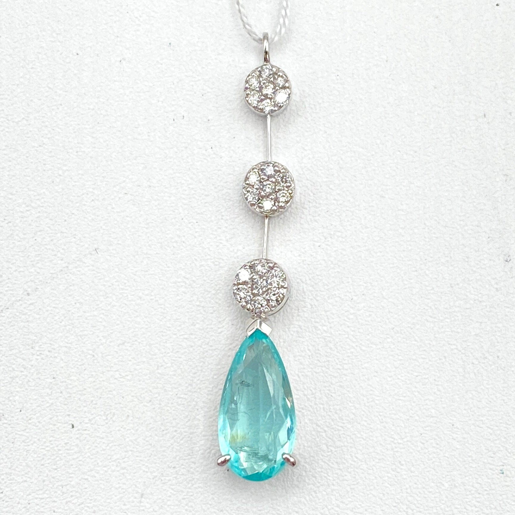 Luxury Promise Japan K18WG Paraiba Pendant Top PRT 1.72 DA 0.20 2.6g Certificate 25-74189-0