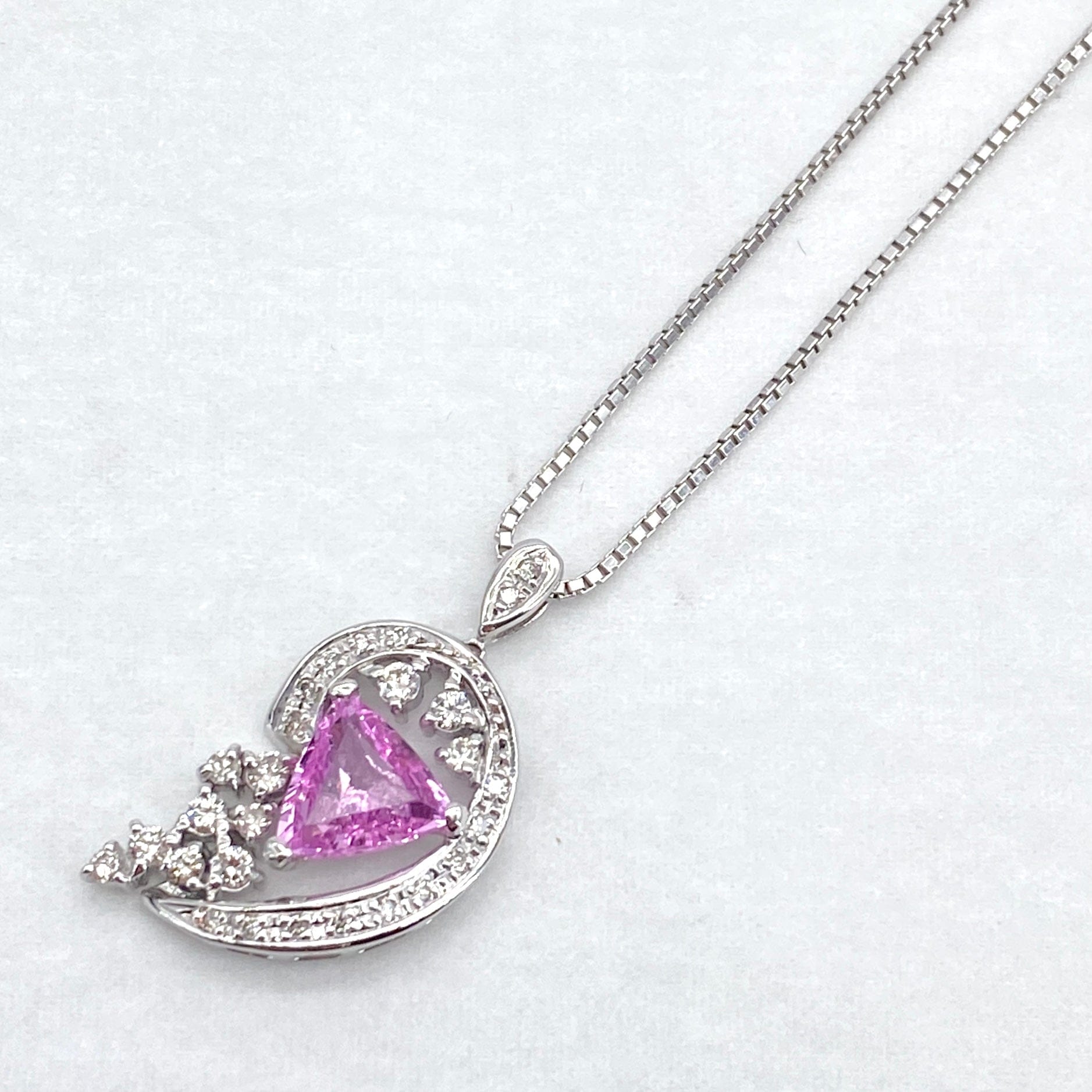 Luxury Promise Japan K18WG Pink Sapphire Penneck PS1.821 D0.37 6.9g GRJ 54913