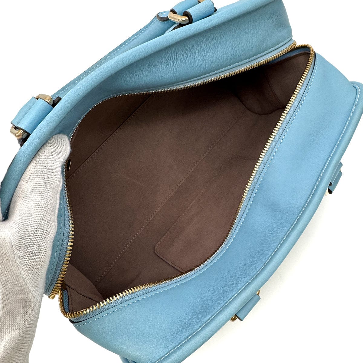 Luxury Promise Japan LOEWE AMAZONA 28 HAND BAG LIGHT BLUE LEATHER 90299317