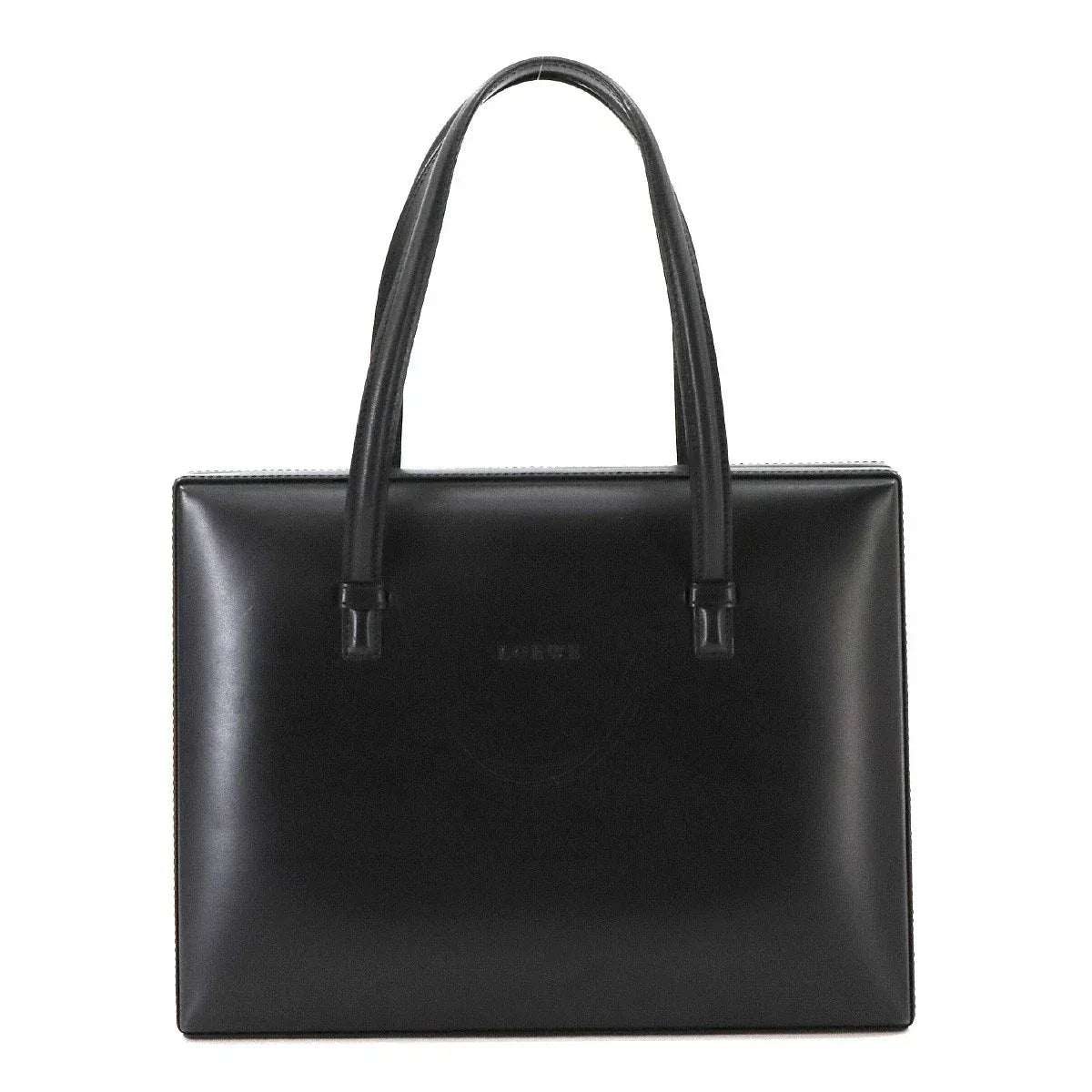 Luxury Promise Japan LOEWE Hand Bag Leather Black Purse Vintage 90269396