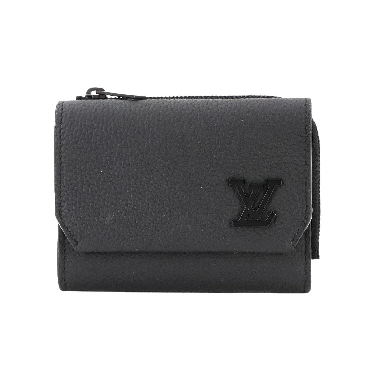 Luxury Promise Japan LOUIS VUITTON Aerogram Pilot Wallet Leather Noir M81740 Tri-fold 90284783