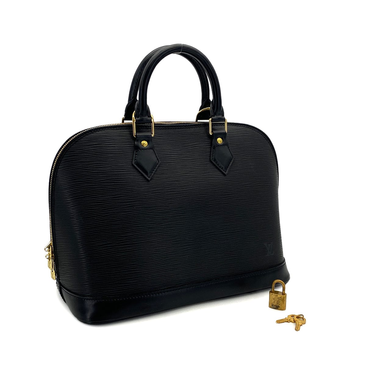 Luxury Promise Japan LOUIS VUITTON EPI ALMA PM HAND BAG NOIR LEATHER M52142 90318287