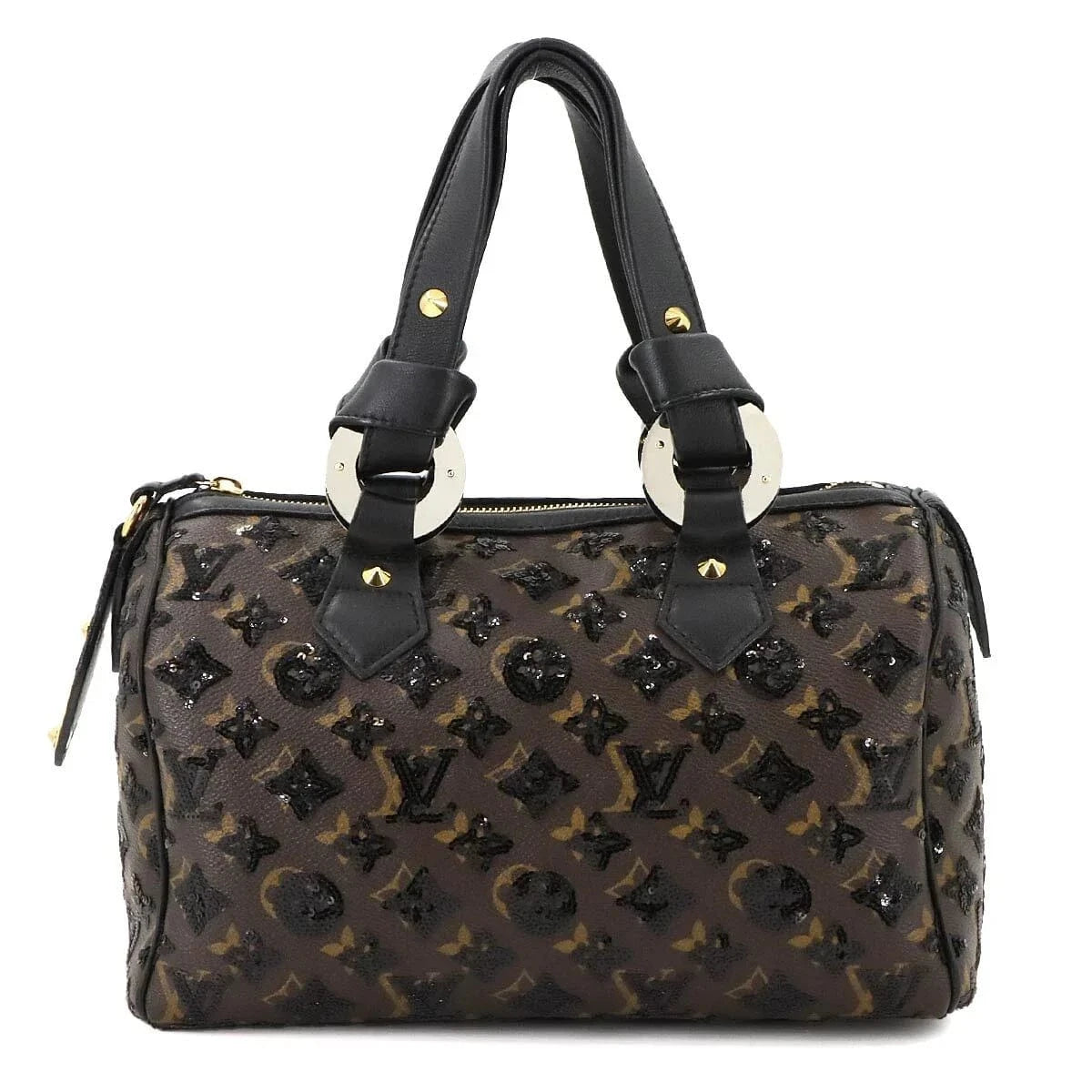 Luxury Promise Japan LOUIS VUITTON Monogram Eclipse Speedy 30 Hand Bag Brown Black M40243 90278502