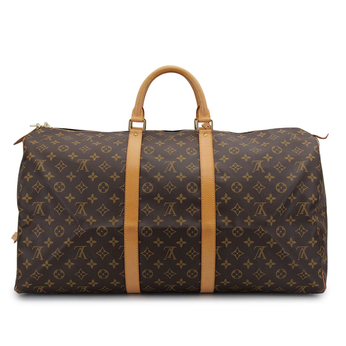 Luxury Promise Japan LOUIS VUITTON MONOGRAM KEEPALL 55 LUGGAGE BROWN M41424 90314414